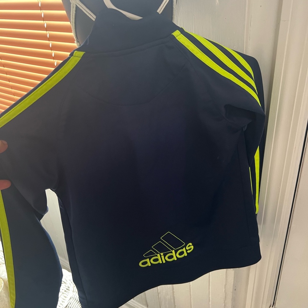 Adidas Kids Rashguard - Navy and Neon Yellow